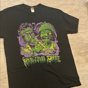 Fruit of the Loom Black Tee with Colorful Logo